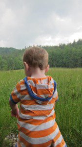 My son at 11 months in Cataloochee Valley, Great Smoky Mountains National Park